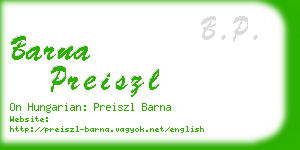 barna preiszl business card